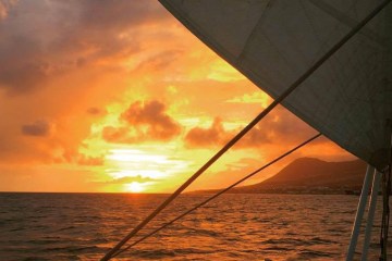 sunset on sail
